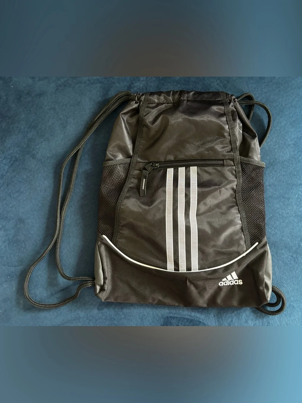 black Adidas Alliance II sackpack drawstring backpack new